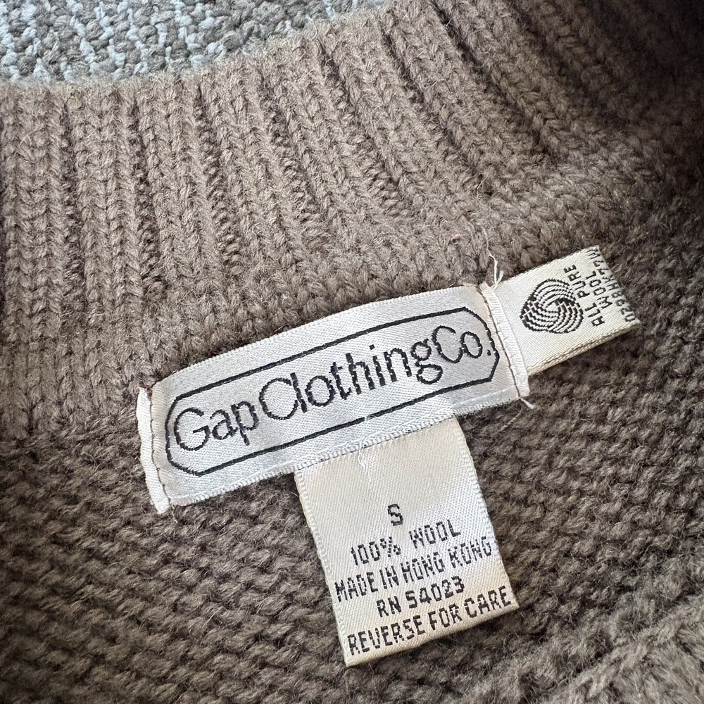 Vintage Gap Clothing Co Shetland Wool Sweater green  Made in England Men Small S - Picture 4 of 7